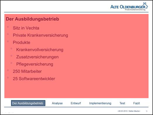 FIAE Projektpräsentation Alt - Wenig Platz für Inhalt