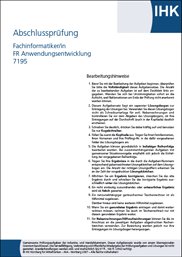 Fachinformatiker / Fachinformatikerin - IHK-Abschlussprüfung Teil 1 - Fachrichtung Anwendungsentwicklung