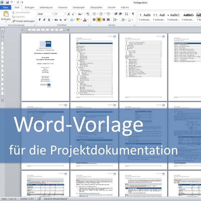 Word-Vorlage für die Projektdokumentation der IT-Berufe