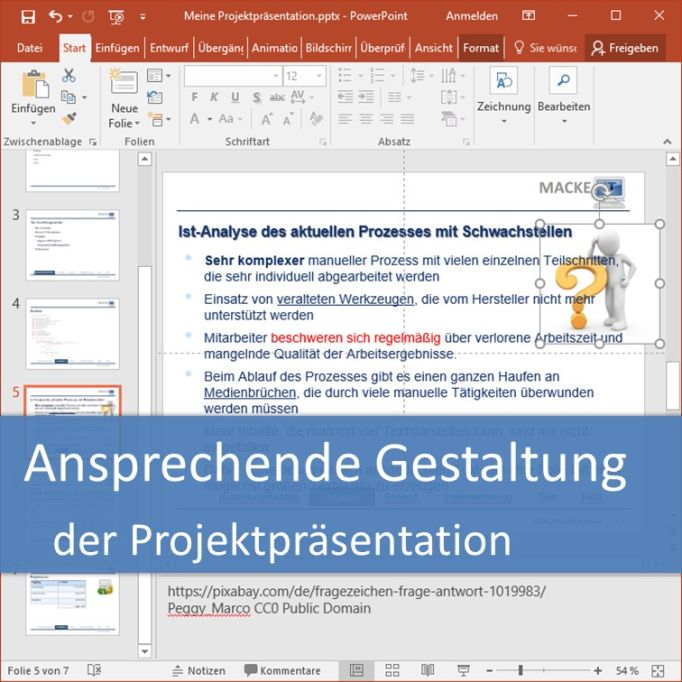 Ansprechende Gestaltung der Projektpräsentation