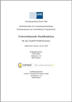 Deckblatt der Projektdokumentation von Florian Müller