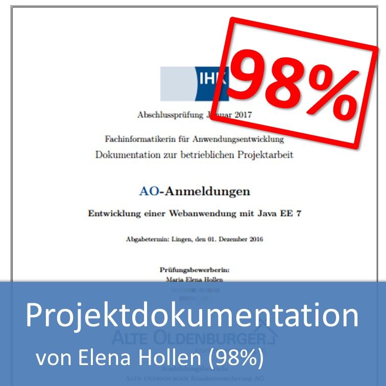 Projektdokumentation Fachinformatiker Anwendungsentwicklung 2016 Elena Hollen