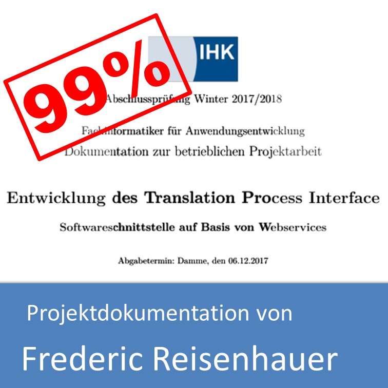Projektdokumentation Fachinformatiker Anwendungsentwicklung 2017 von Frederic Reisenhauer