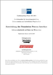 Deckblatt der Projektdokumentation von Frederic Reisenhauer