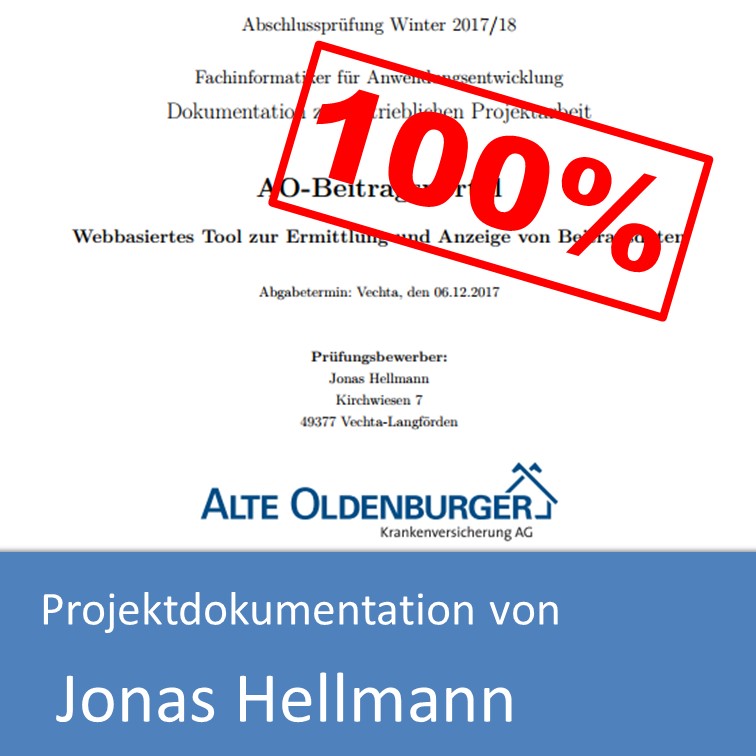Projektdokumentation Fachinformatiker Anwendungsentwicklung 2017 von Jonas Hellmann