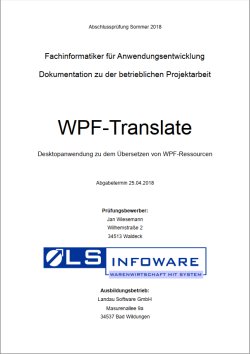 Deckblatt der Projektdokumentation von Jan Wiesemann