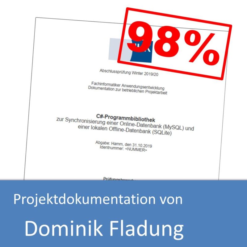 Projektdokumentation von Dominik Fladung (mit 98% bewertet)