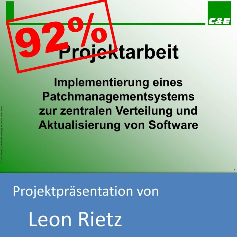 Projektpräsentation von Leon Rietz (mit 92% bewertet)