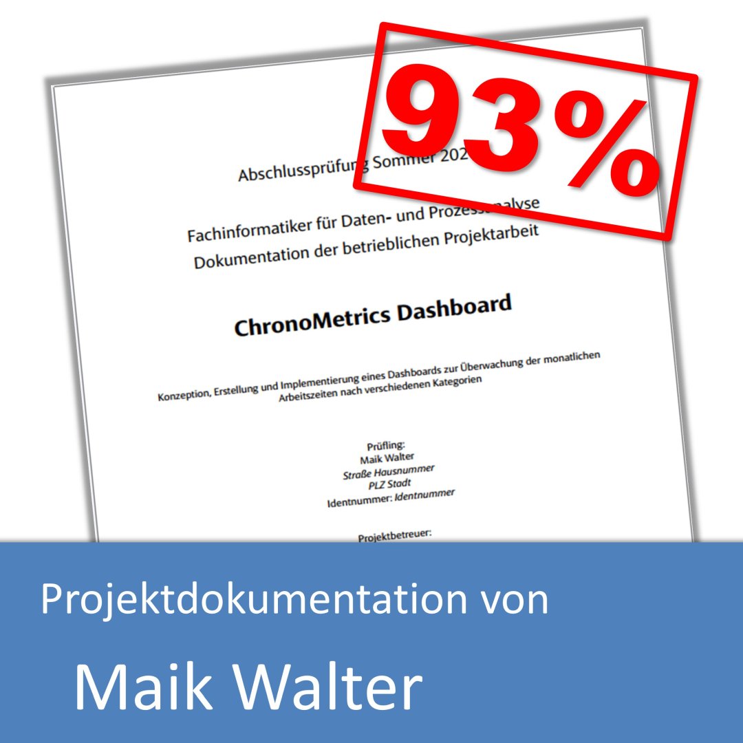 Projektdokumentation Fachinformatiker Daten- und Prozessanalyse von Maik Walter (mit 93% bewertet)